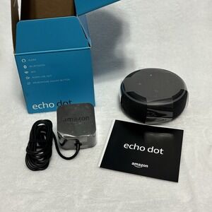 Echo Dot (3rd Gen) - Smart speaker w/ Alexa – Charcoal- Amazon Echo New Open Box